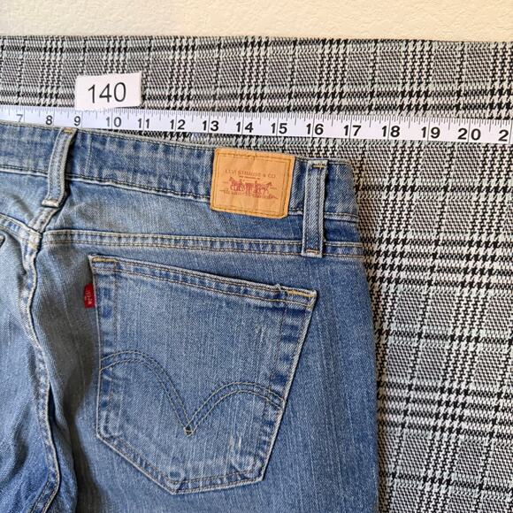 Levi's 524 Too Superlow Women's Jeans Light Blue Denim Flare Size 13M - Picture 2 of 8